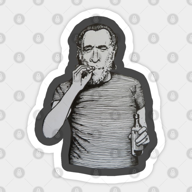 Charles Bukowski Sticker by AndersHoberg